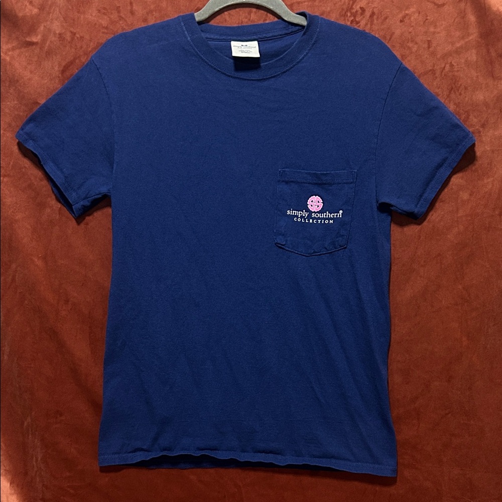 Simply Southern Blue Tee with Pink Logo